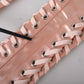 Pink Acetate Lace Up Fingerless Gloves