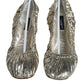 Silver Patent Leather Scrunch Ballet Flats Shoes