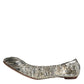 Silver Patent Leather Scrunch Ballet Flats Shoes