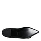 Black Devotion Leather Pointy Flats Shoes