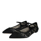 Black Taormina Lace Bellucci Flats Shoes