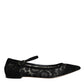 Black Taormina Lace Bellucci Flats Shoes