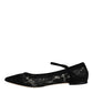 Black Taormina Lace Bellucci Flats Shoes