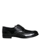 Black Leather Floral Lace Dress Formal Shoes