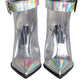 Silver Iridescent PVC Pointed Short Boots Shoes