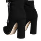 Black Jersey Stretch Ankle Booties Shoes