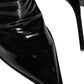 Black Patent Leather Pointed Ankle Boot Shoes