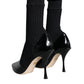 Black Stretch Stilettos Booties Socks Shoes