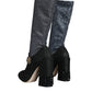 Black Crystal Mary Janes Booties Shoes