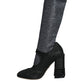 Black Crystal Mary Janes Booties Shoes