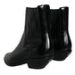 Black Leather Ankle Boots Booties Shoes