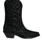 Black Gray Leopard Cowboy Boots Shoes