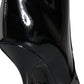 Black Patent Leather Knee High Boots Shoes