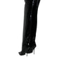 Black Patent Leather Knee High Boots Shoes