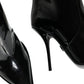 Black Patent Leather Knee High Boots Shoes