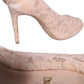 Beige Stretch Taormina Lace Boots Shoes