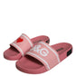 Pink Leather I Love D&G Sandals Slides Shoes