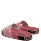 Pink Leather I Love D&G Sandals Slides Shoes