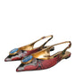 Multicolor Jacquard Crystal Flats Slingback Shoes