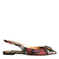 Multicolor Jacquard Crystal Flats Slingback Shoes