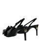 Black Patent Leather Heels Slingback Shoes