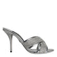 Silver Crystals Keira Heels Slides Shoes