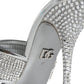 Silver Crystals Keira Heels Slides Shoes