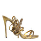 Gold Crystals Keira Heels Sandals Shoes