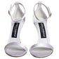 White KEIRA Heels Ankle Strap Sandals Shoes