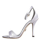 White KEIRA Heels Ankle Strap Sandals Shoes