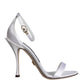 White KEIRA Heels Ankle Strap Sandals Shoes