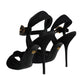 Black KEIRA Heels Ankle Strap Sandals Shoes