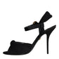 Black KEIRA Heels Ankle Strap Sandals Shoes