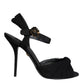 Black KEIRA Heels Ankle Strap Sandals Shoes