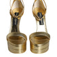 Gold Leather Platform Keira Sandals Shoes