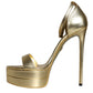 Gold Leather Platform Keira Sandals Shoes