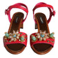 Fuchsia Leather Embellished Keira Sandals Shoes