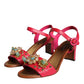 Fuchsia Leather Embellished Keira Sandals Shoes