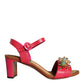 Fuchsia Leather Embellished Keira Sandals Shoes