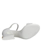 White Leather Heels Keira Sandals Shoes