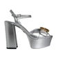 Silver Leather Platform Logo Keira Sandals Shoes