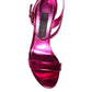 Fuchsia Leather Platform Logo Keira Sandals Shoes