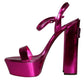 Fuchsia Leather Platform Logo Keira Sandals Shoes