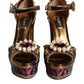 Fuchsia Jacquard Embellished Keira Sandals Shoes