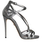 Silver Keira Leather Heels Sandals Shoes