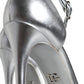 Silver Leather Platform Keira Sandals Shoes