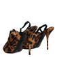 Brown Leopard Keira Slingback Sandals Shoes