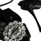 Black Crystal Ankle Strap Sandals Shoes