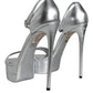 Silver KEIRA Heels Ankle Strap Sandals Shoes