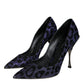 Violet Leopard Lurex High Heels Pumps Shoes